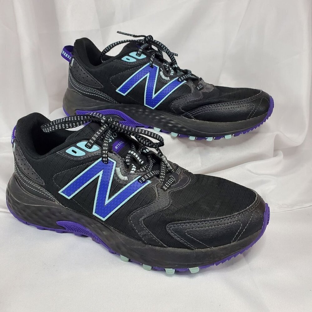 New Balance 410 Trail Running Shoes Womens 9.5 B Black With Purple/blue Accents - Picture 1 of 13